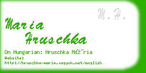 maria hruschka business card